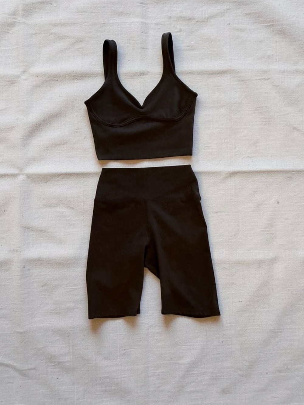Joah Brown Cropped Top and Biker Shorts